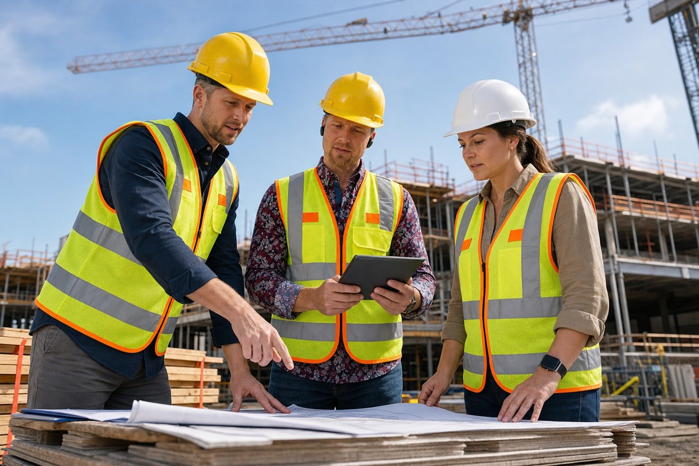 Federal construction jobsite under contract