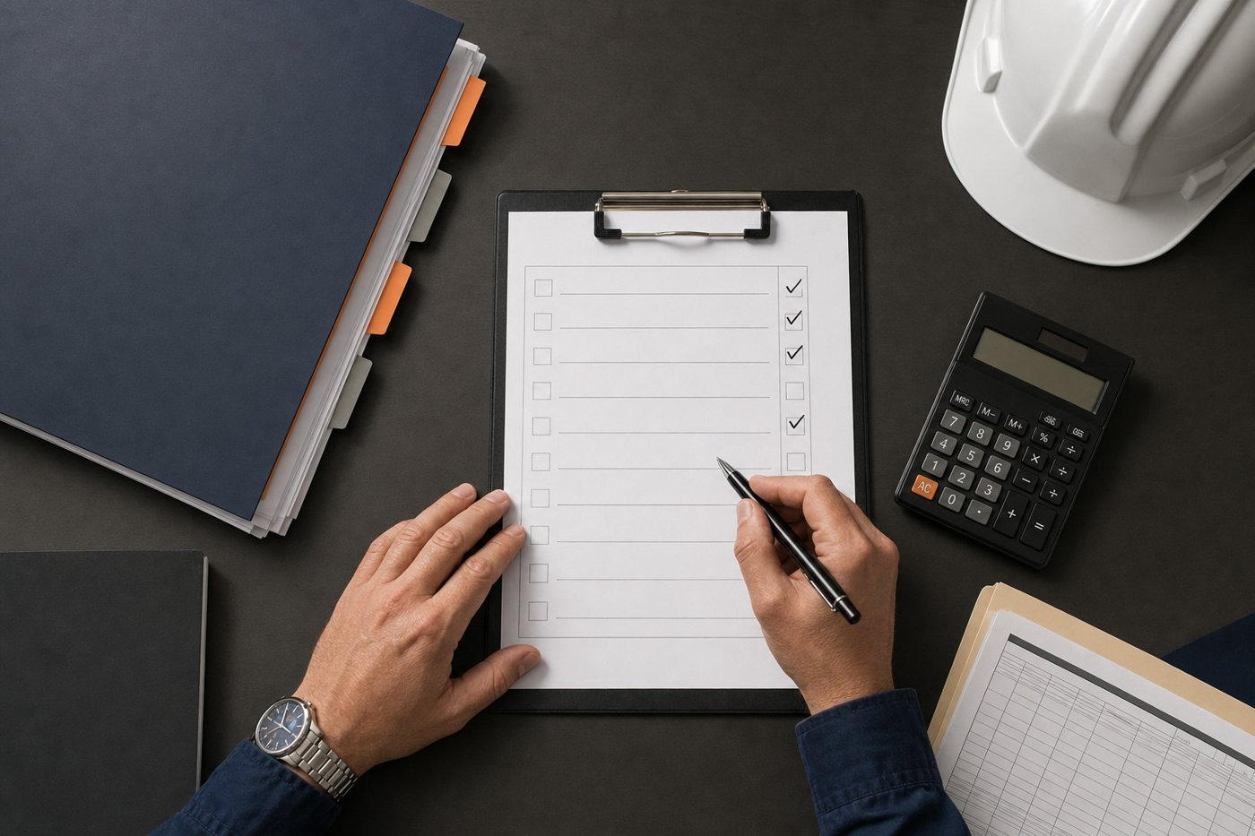 Contractor discussing pricing proposal with client