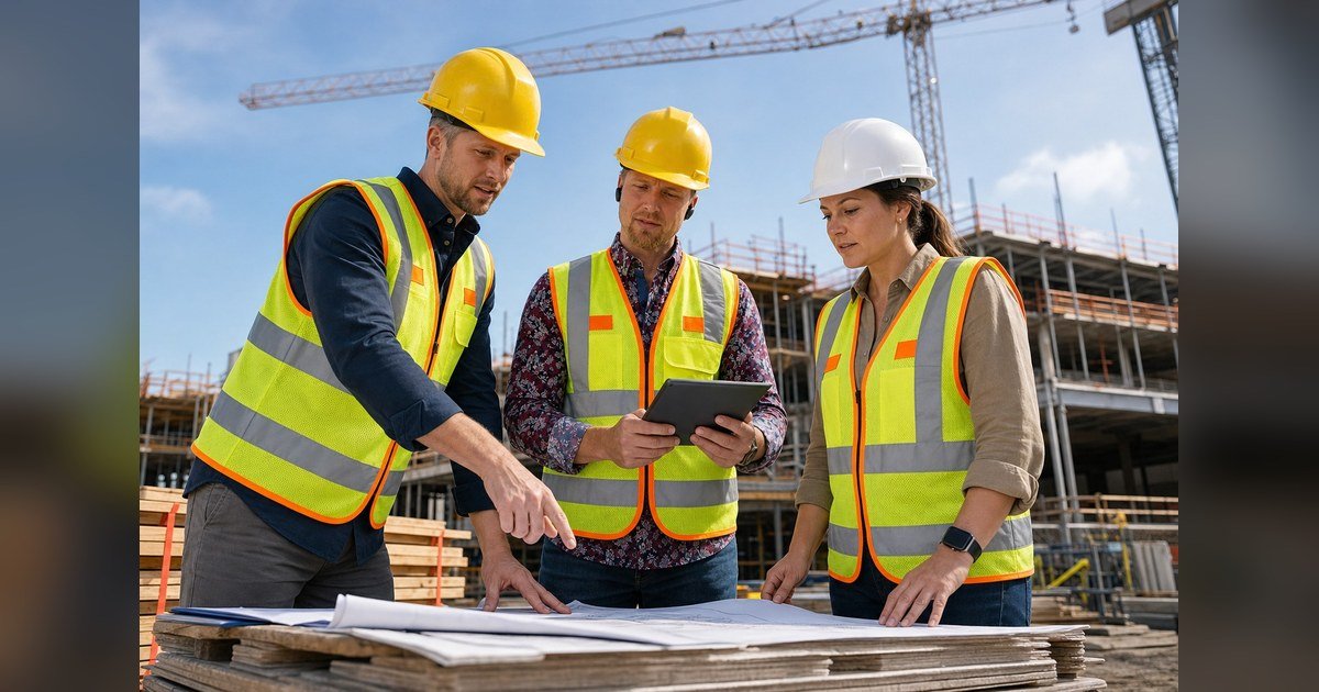 Contractor reviewing construction opportunities