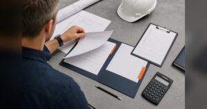 contractor preparing a mowing bid proposal